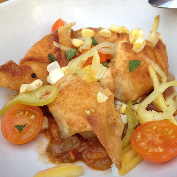 Goat cheese and sweet corn dumplings from winner Girl & the Goat Restaurant based in Chicago. - photo credit - OpenTable