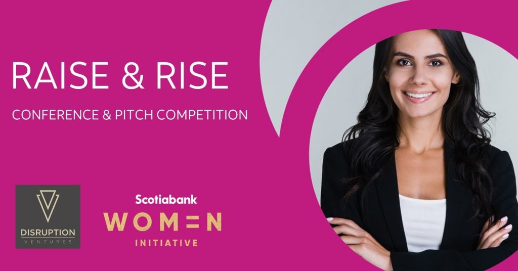A promotional graphic for the BC RAISE & RISE pitch competition