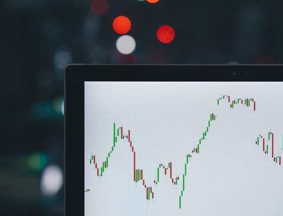Graphic showing stock market numbers