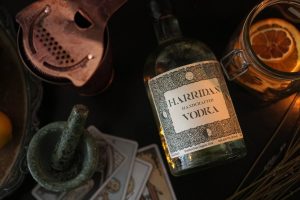 Harridan Vodka bottle, representing the spirits industry