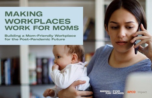 Marshall Plan for Moms Playbook Cover Photo (woman on phone holding baby)