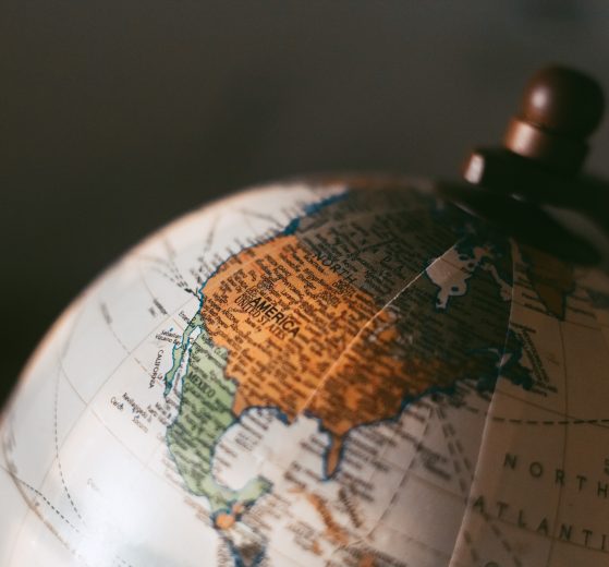 North America on globe, representing locations where this grant program is