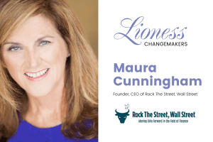 The titlecard for Maura Cunningham of Rock the Street, Wall Street