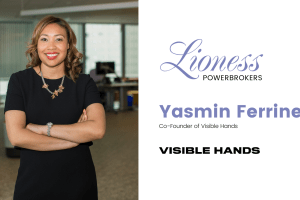 The titlecard for Yasmin Ferrine of Visible Hands