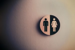 Male and female signage, representing the gender gap
