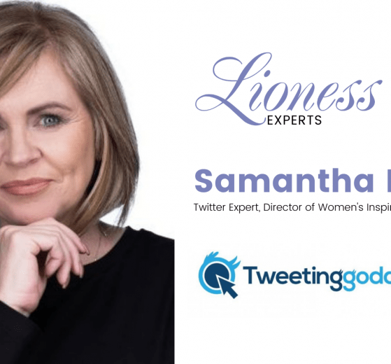 The titlecard for Samantha Kelly, the Tweeting Goddess