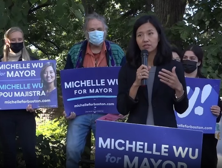 Michelle Wu campaigning for Mayor 1 02