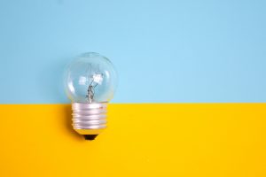 A lightbulb, representing the inspiration behind starting a business
