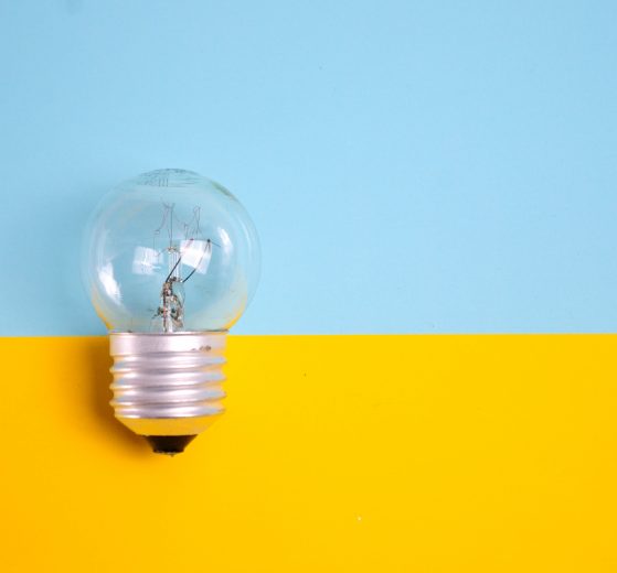 A lightbulb, representing the inspiration behind starting a business