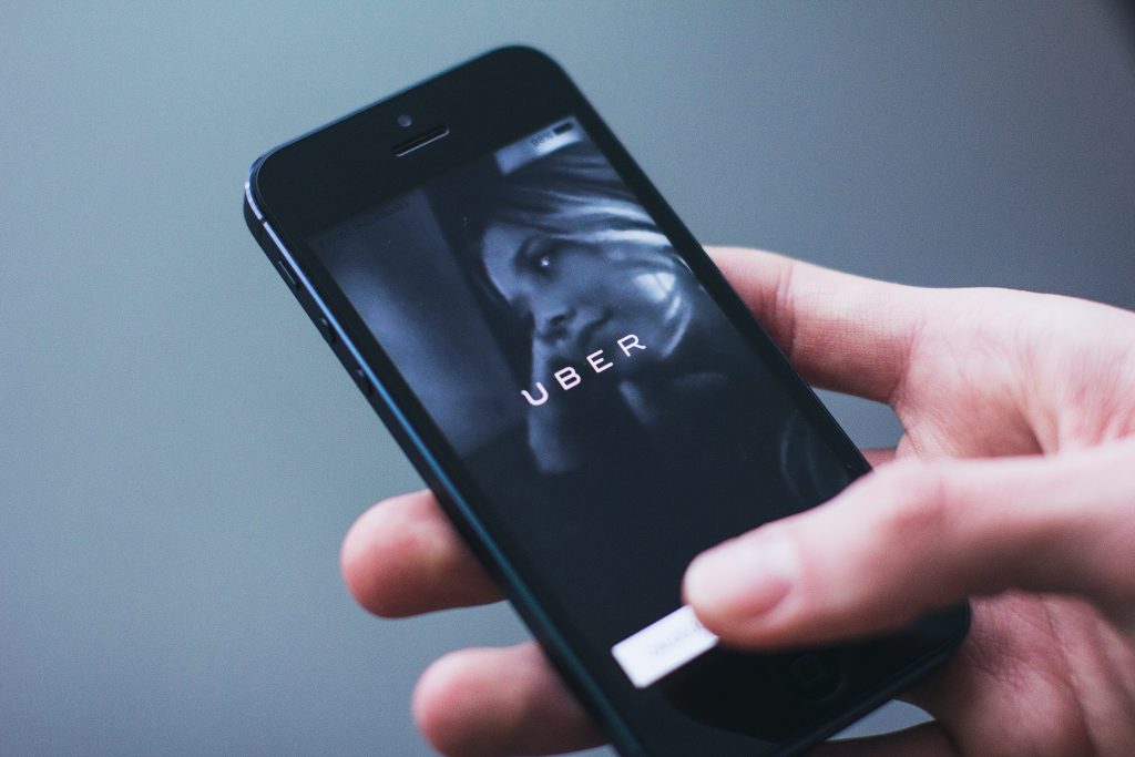 A photo of the Uberapp, one of the companies discussing the freedom to fail at work