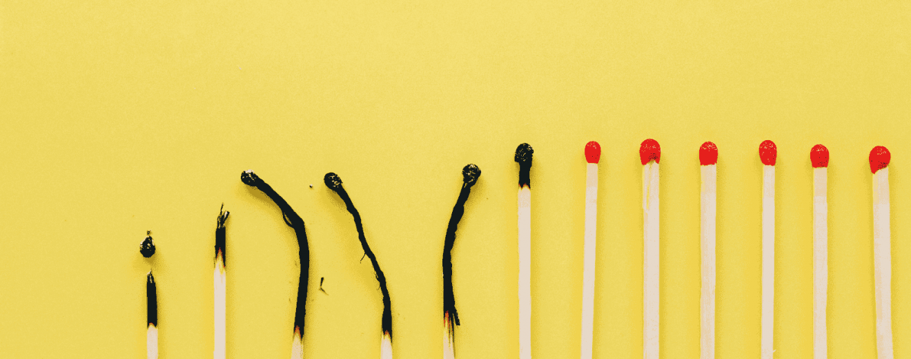image of matches burnt out