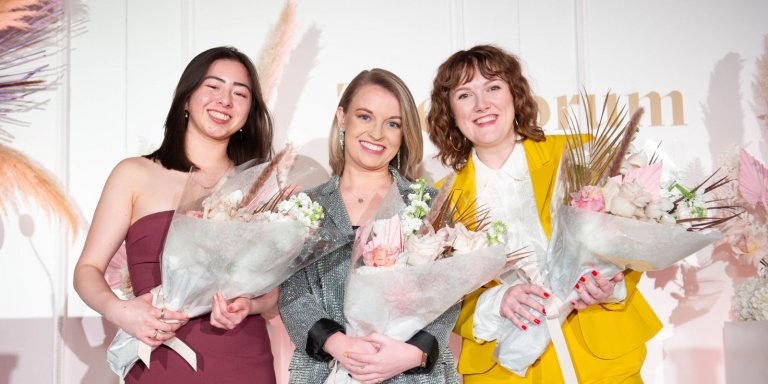 picture of three winners of pitch content