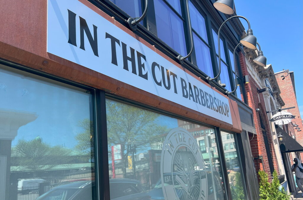 A photo of the storefront for In The Cut Barber Shop, where our Comcast RISE AMA was hosted