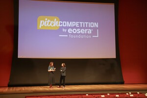 CEO of eosera®, Elyse Stoltz Dickerson, talks with event emcee Kellie Rasberry, co-host of the KHKS 106.1 Kidd Kraddick Morning Show, during the 2024 eosera® Foundation Pitch Competition. This year's competition will take place on Nov. 13 at the Kimbell Art Museum in Fort Worth, Texas. (PRNewsfoto/Eosera) Eosera Elyse Stoltz Dickerson talks with event emcee Kellie Rasberry co host of the KHKS 106 1 Ki