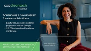 Cox Cleantech Accelerator Announcing a new residency program for cleantech builders