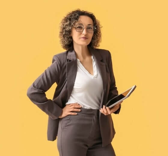 woman behind the title